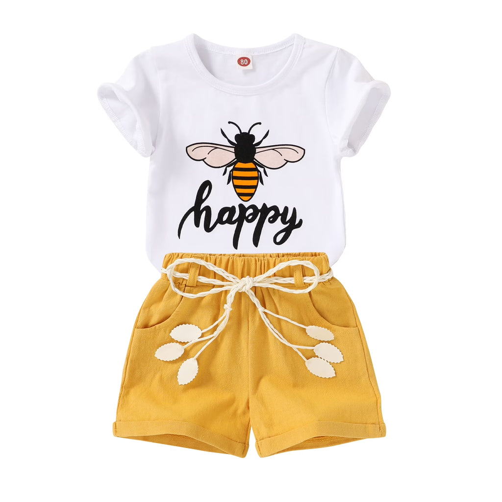 Baby Girl Summer Clothes Set Short Sleeve T-Shirt Shorts 2Pcs Outfits for 2-3T