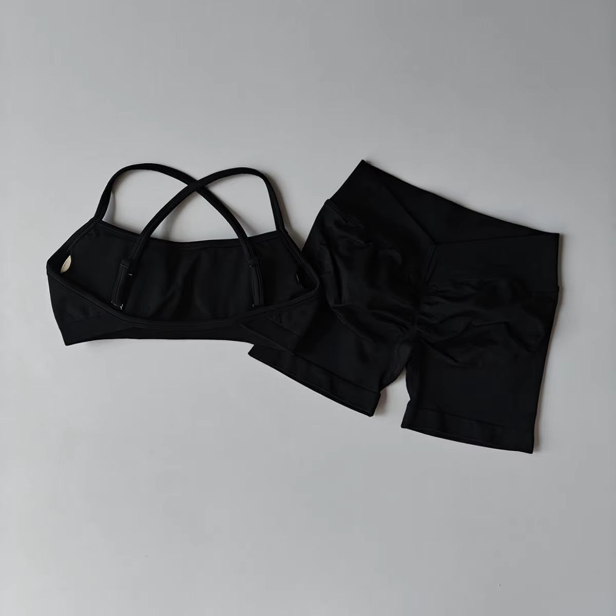 Women'S 2-Piece Yoga Suit Seamless Fitness Suit Gym Clothes Sports Bra Impact Shorts Set Workout Set Gym Outfit