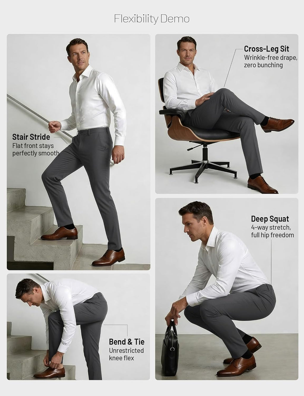 Men’S Slim Fit Dress Pants Stretch Dress Pants