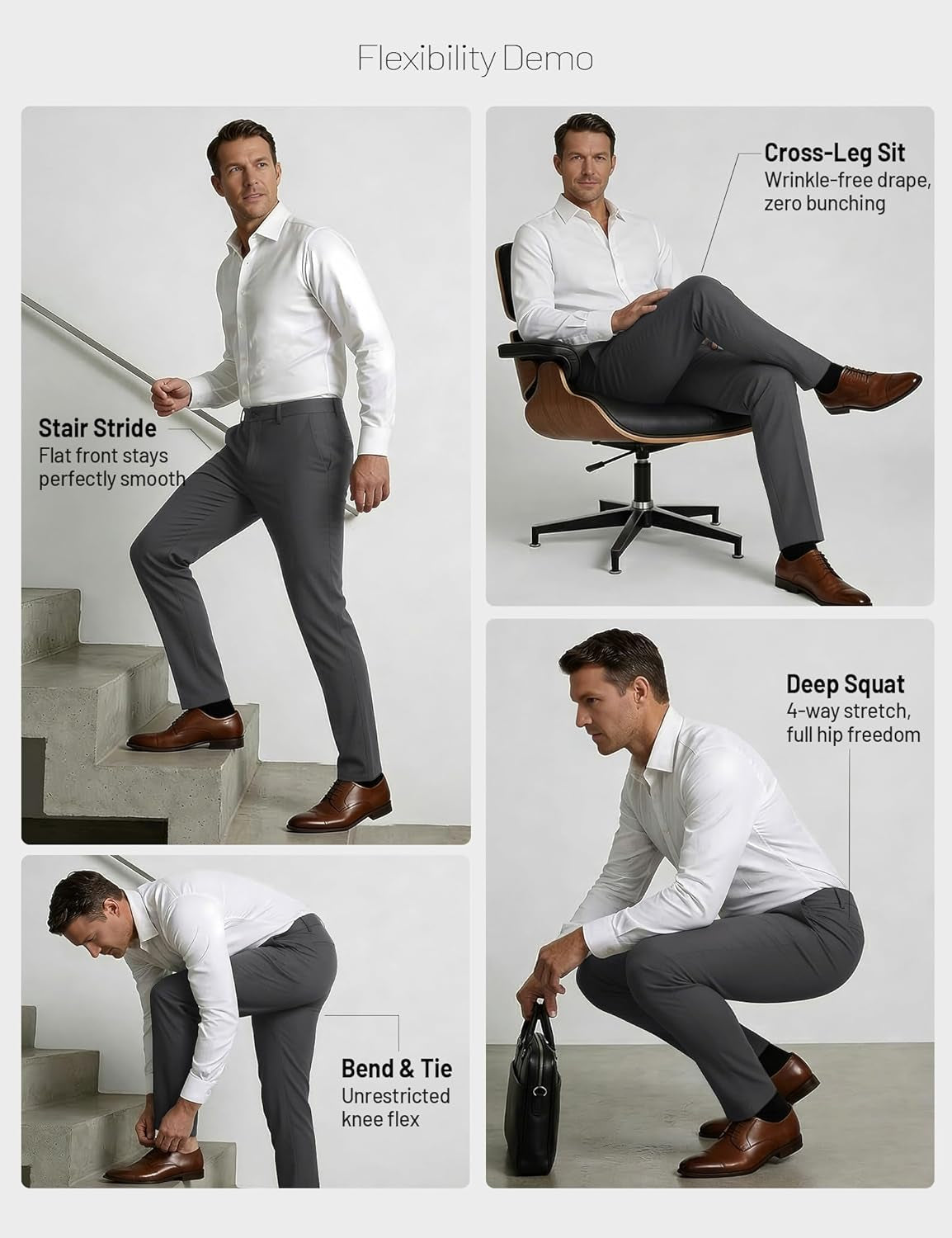 Men’S Slim Fit Dress Pants Stretch Dress Pants