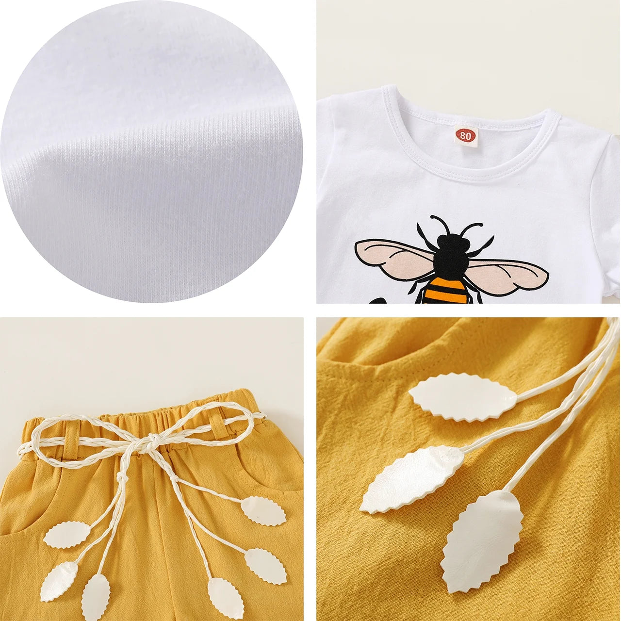 Baby Girl Summer Clothes Set Short Sleeve T-Shirt Shorts 2Pcs Outfits for 2-3T