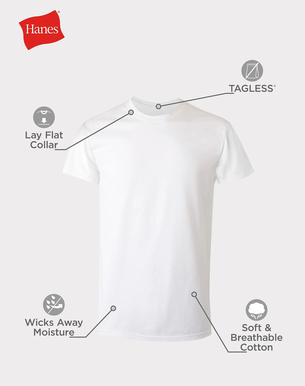 T-Shirt Undershirt Pack, Moisture-Wicking Cotton T-Shirts for Men, Men'S Clothing