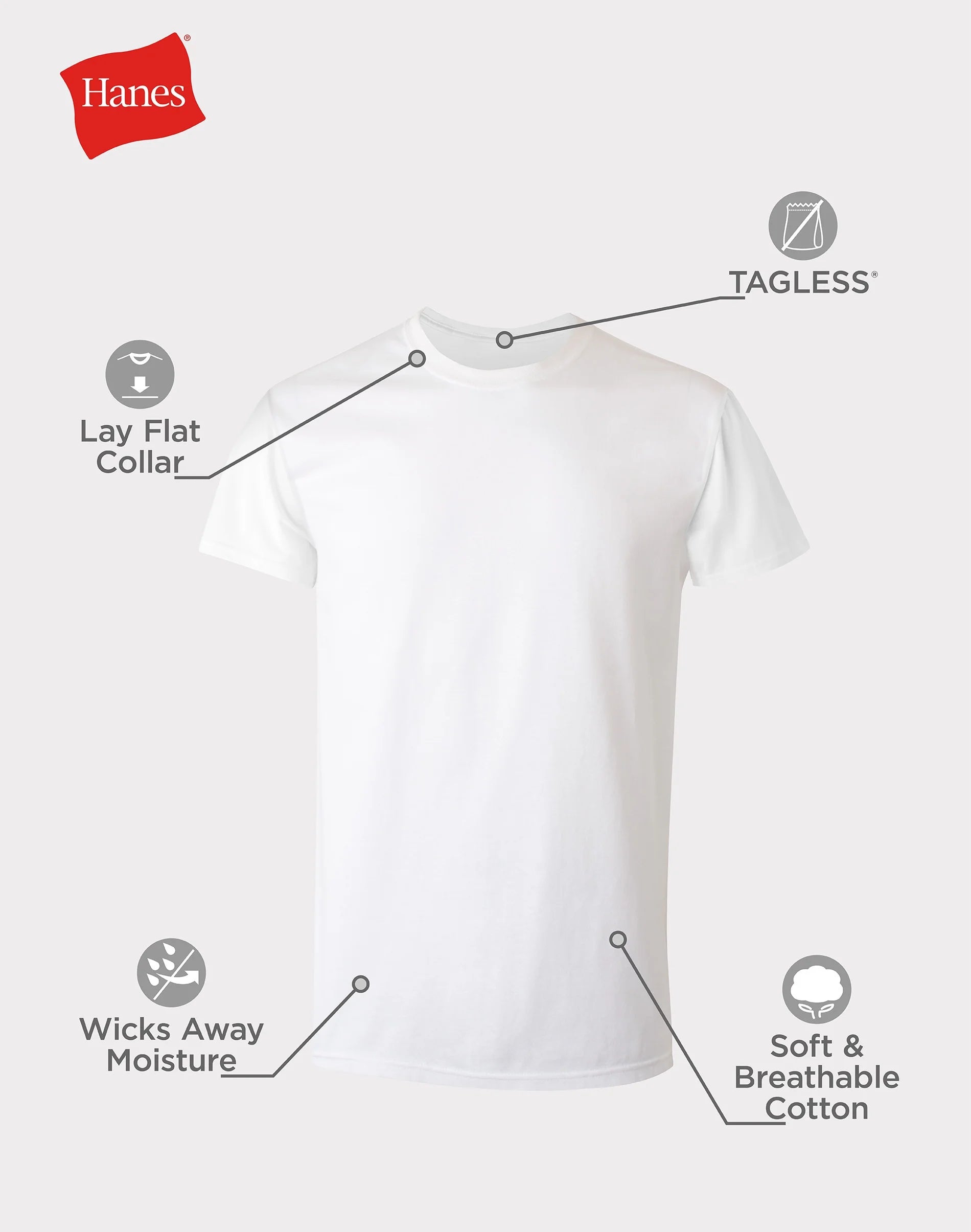 T-Shirt Undershirt Pack, Moisture-Wicking Cotton T-Shirts for Men, Men'S Clothing