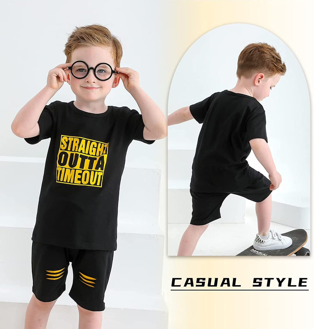 Toddler Baby Boy Summer Outfits Set Short Sleeve T-Shirt Shorts Clothes Set for 9-12 Months