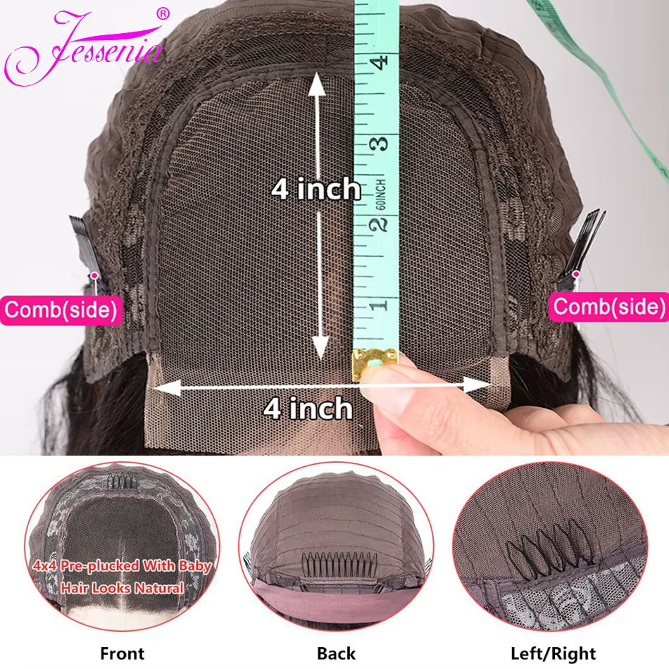 Water Wave Bob Wigs Human Hair Glueless Wig Lace Front 16Inch Malaysian Wear and Go Short Bob for Woman Wet and Wavy Cheap Wigs