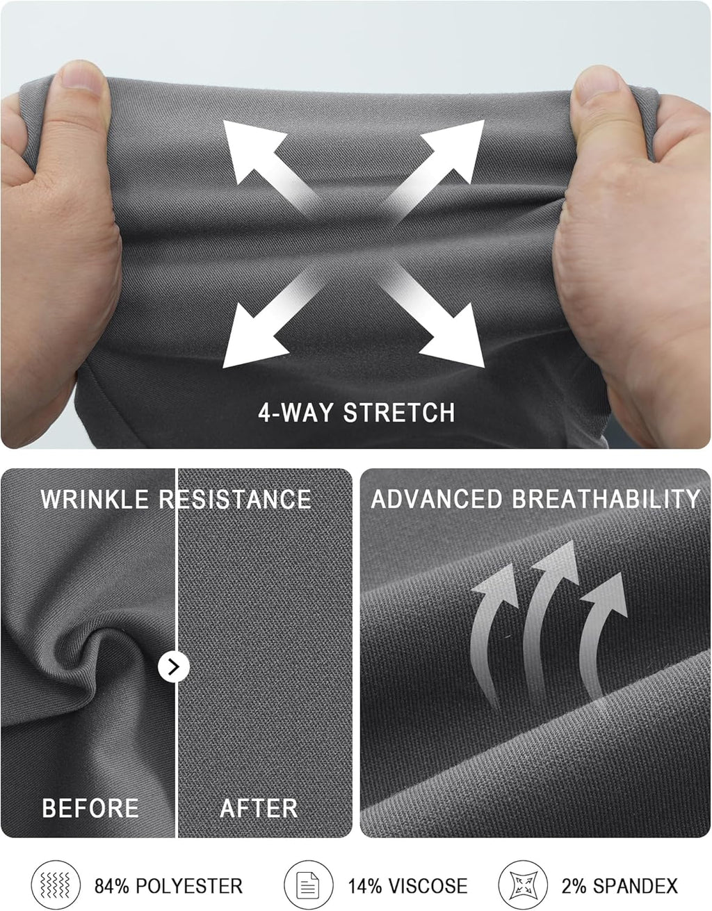 Men’S Slim Fit Dress Pants Stretch Dress Pants