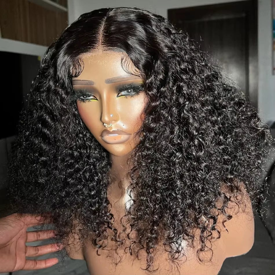 Water Wave Bob Wigs Human Hair Glueless Wig Lace Front 16Inch Malaysian Wear and Go Short Bob for Woman Wet and Wavy Cheap Wigs