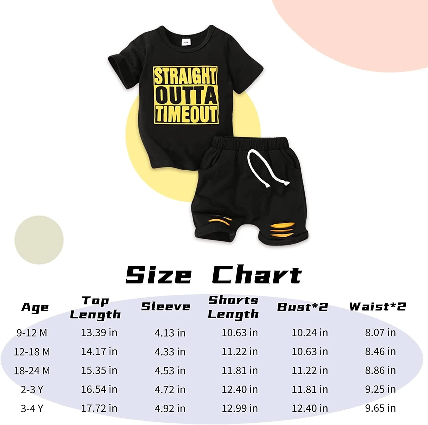 Toddler Baby Boy Summer Outfits Set Short Sleeve T-Shirt Shorts Clothes Set for 9-12 Months