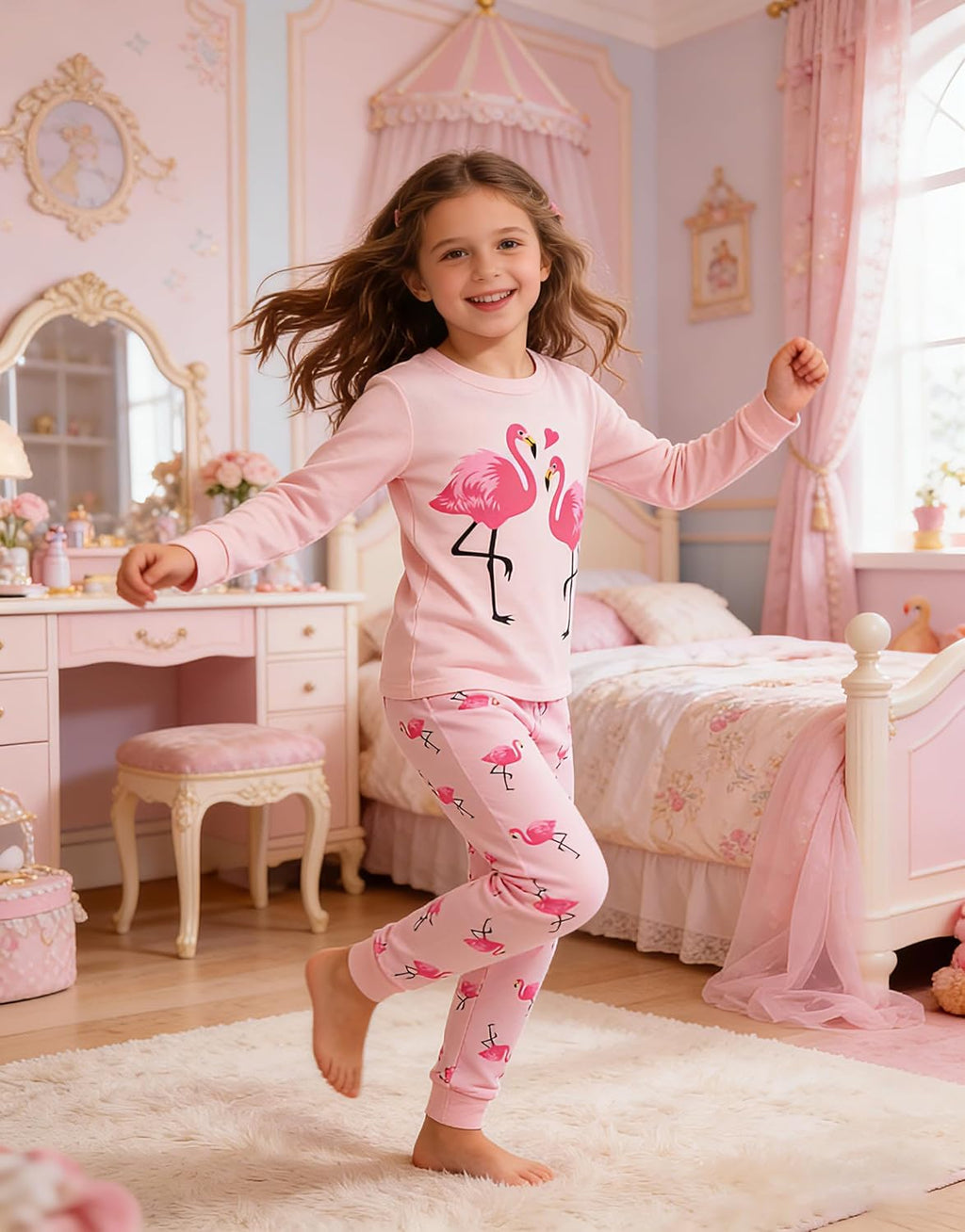 Little Girls Mermaid Pajamas 2 Piece Set 100% Cotton Sleepwear Toddler Clothes for Kids Baby Ladybug Style Pjs