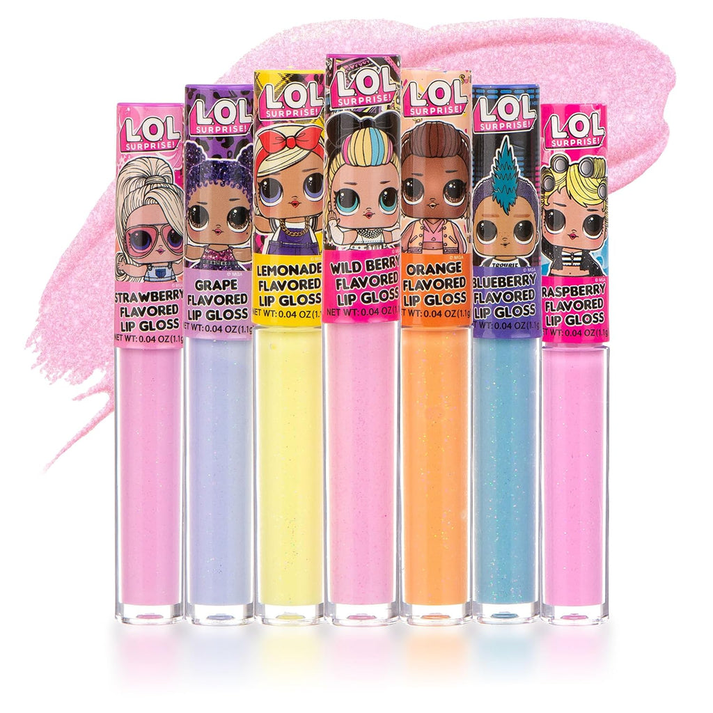 L.O.L Surprise 7-Pack Lip Gloss for Girls, Lol Lip Gloss