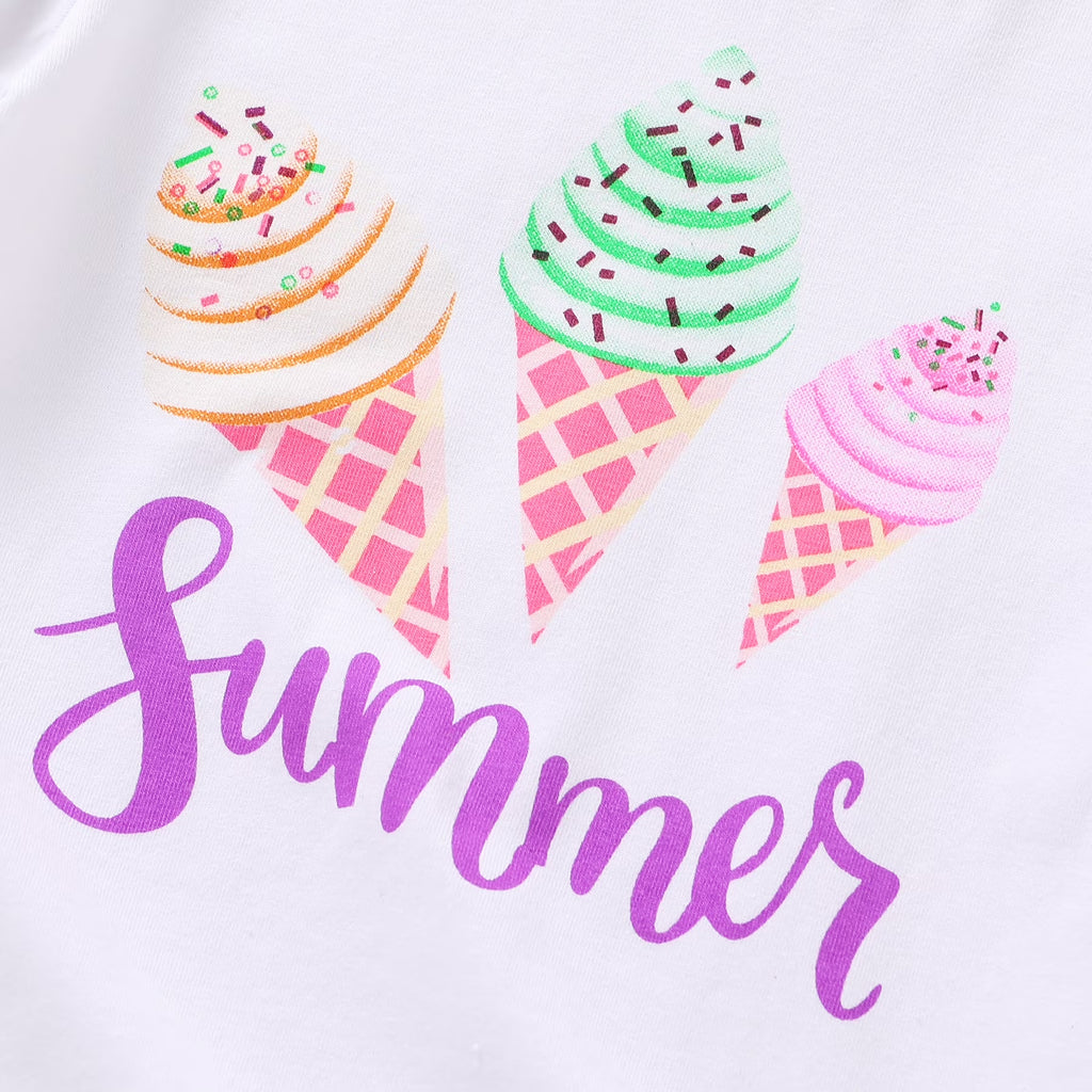 Baby Girl Summer Clothes Set Short Sleeve T-Shirt Shorts 2Pcs Outfits for 18-24 Months