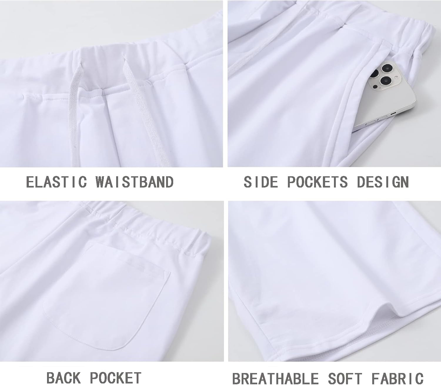 Men'S Casual Shorts Elastic Jogger Gym Active Pocket Shorts