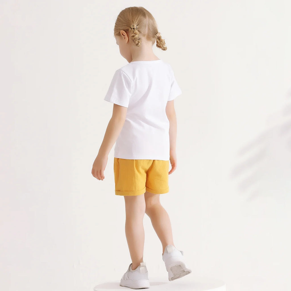 Baby Girl Summer Clothes Set Short Sleeve T-Shirt Shorts 2Pcs Outfits for 2-3T