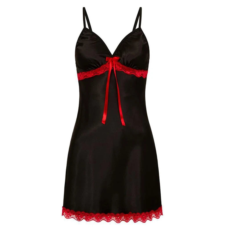 Women sexy pajamas large size lace suspender nightgown sleeveless