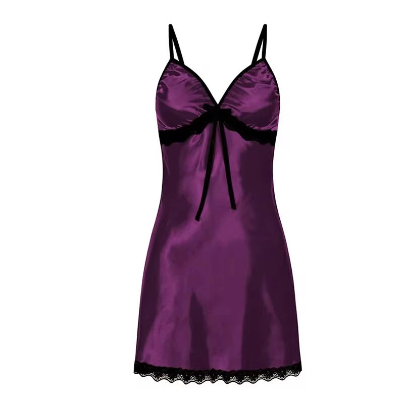 Women sexy pajamas large size lace suspender nightgown sleeveless