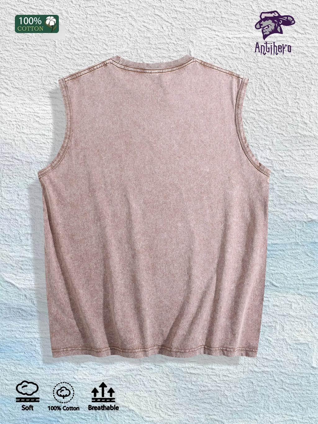 Glam Lips & Diamond Graphic Washed Vest US Warehouse 3 Colors Cotton Tank