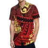 New Arrival Polynesian Tribal Design Men Print Shirt Custom Hawaiian Casual Beach Shirts