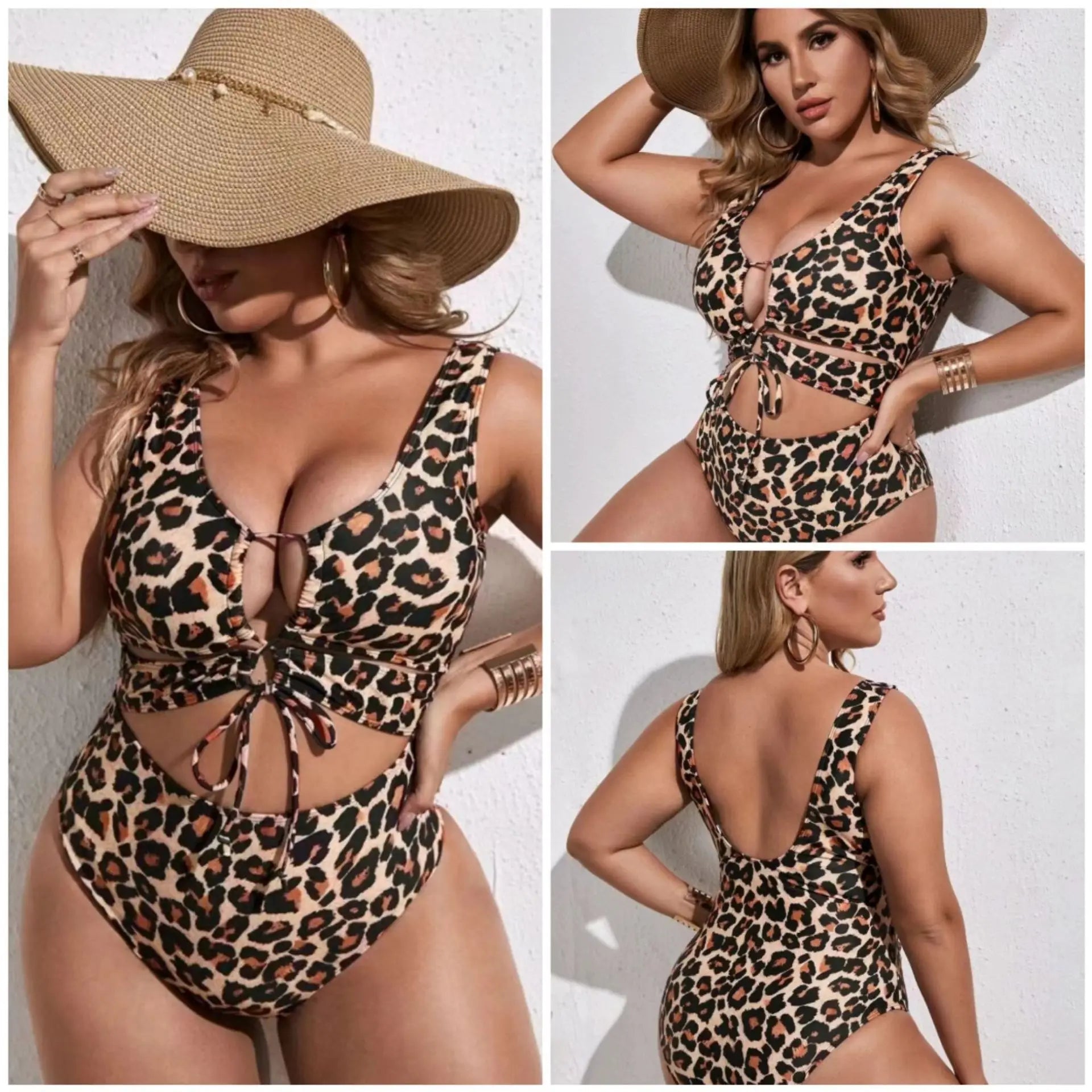 New Bikini Women Plus Size SwimSuit Sexy Scoop Neck High Waist Bathing Suit