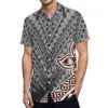 New Arrival Polynesian Tribal Design Men Print Shirt Custom Hawaiian Casual Beach Shirts