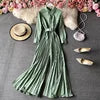 Elegant Slim Long Sleeve Jumpsuit Solid Color Pleated Long Jumpsuit