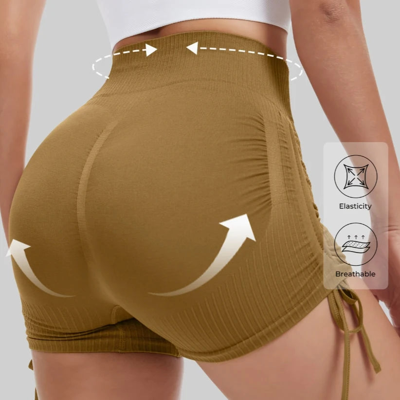 Women's Breathable Quick Dry Tummy Control Tight Yoga Shorts Stretch Hip Lifting Running Fitness Training Sports Shorts