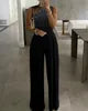 New Arrival Casual Fashion Slim Fit Waist Solid Color Diamond Beaded Plus Size Jumpsuits Elegant Jumpsuit Women