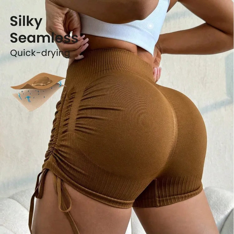 Women's Breathable Quick Dry Tummy Control Tight Yoga Shorts Stretch Hip Lifting Running Fitness Training Sports Shorts