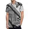 New Arrival Polynesian Tribal Design Men Print Shirt Custom Hawaiian Casual Beach Shirts