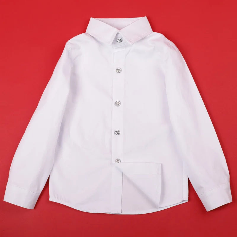 Teenage Boys Shirts School Shirt For Boys Turn Down Collar Shirt For Girls White Kids Birthday Dress Blouse