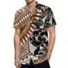 New Arrival Polynesian Tribal Design Men Print Shirt Custom Hawaiian Casual Beach Shirts