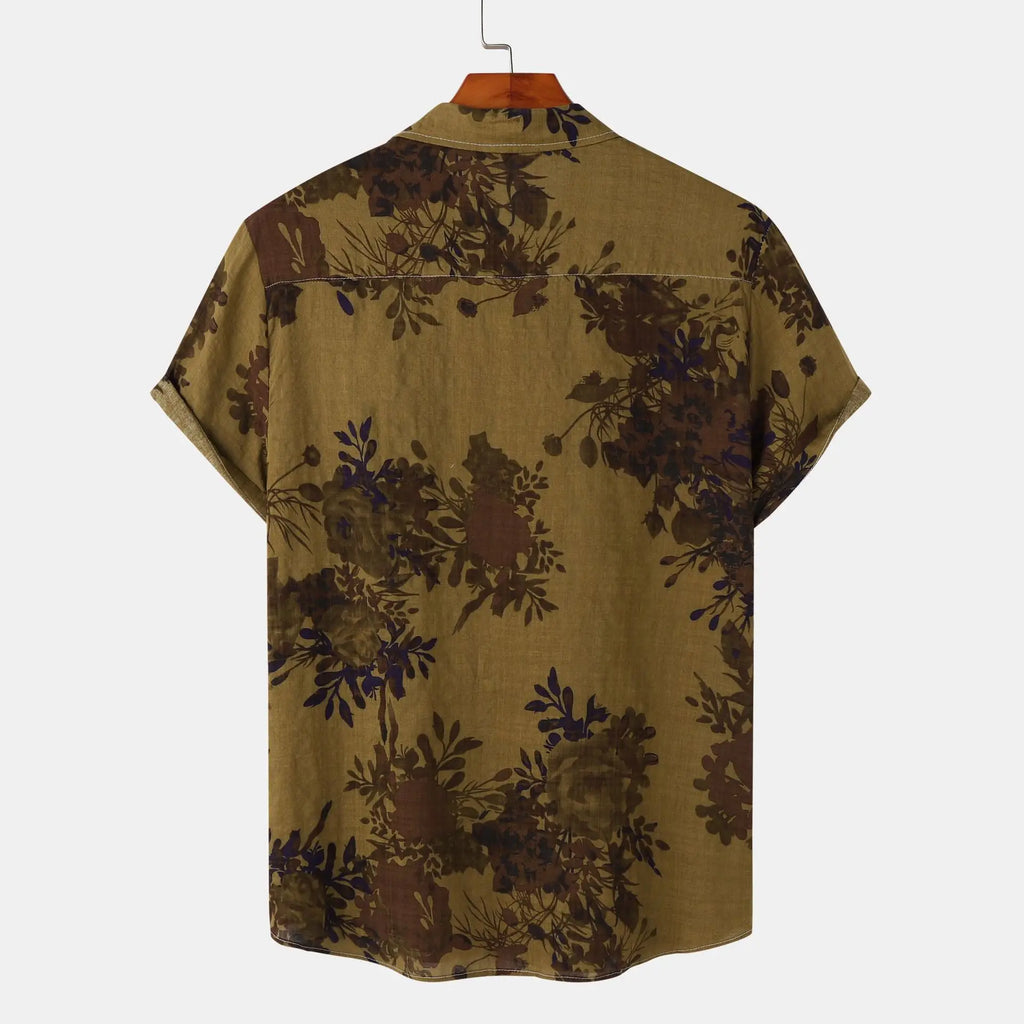 Men's Hawaiian Shirt - Summer Short Sleeve Casual (Trendy Floral Printed Shirt, Beach Shirt for Men)