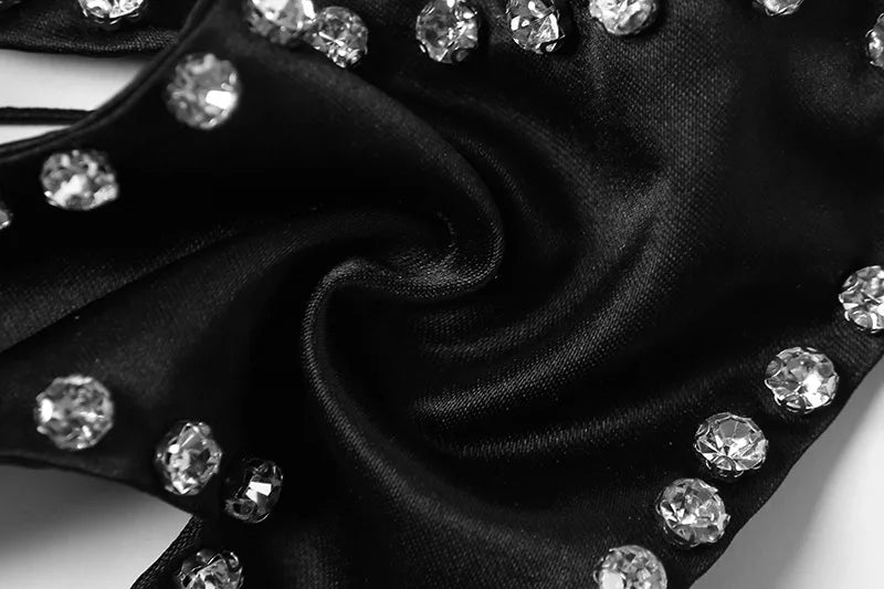 Y Bandage Butterfly Camisole Women Rhinestone Patchwork Solid Festival Vest Backless Midnight Party Sexy Tank Top