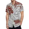 New Arrival Polynesian Tribal Design Men Print Shirt Custom Hawaiian Casual Beach Shirts