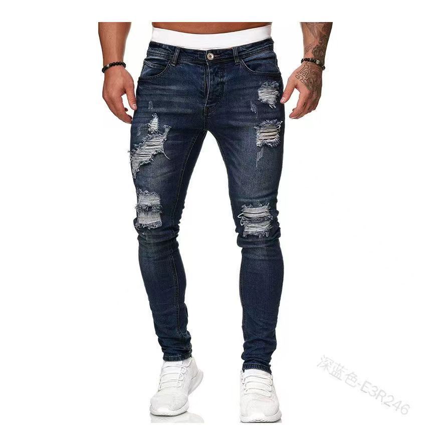American Slim-Fit Men's Jeans with Holes