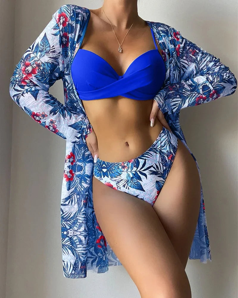 20 Colors Three Piece Bikinis Set