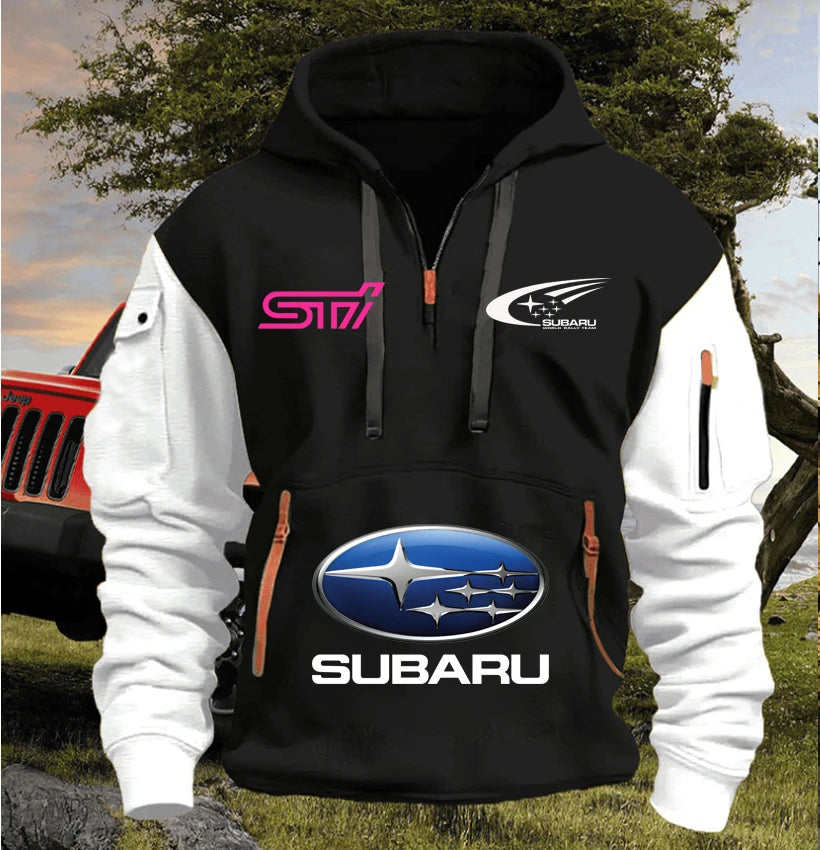 new men's fleece hoodie youthful trend loose fitting pullover multi pocket casual sports sweatshirt