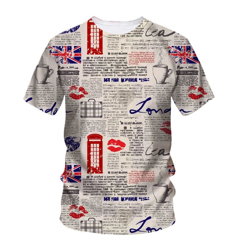 T Shirt Summer Men Fashion Short Sleeve Oversized Harajuku
