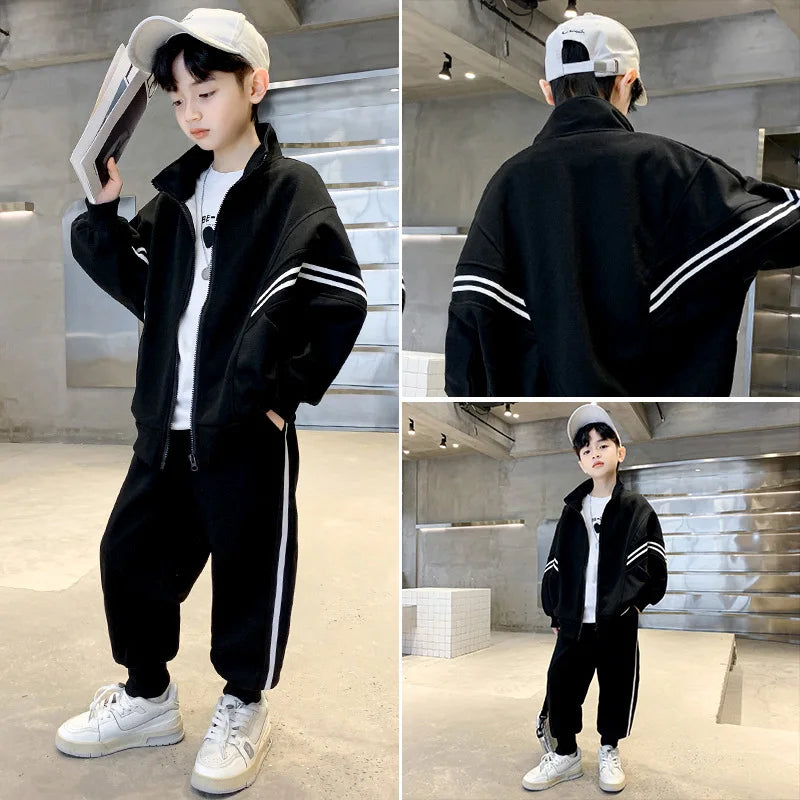 Spring Autumn Teenager Boys Clothes Suits Children New