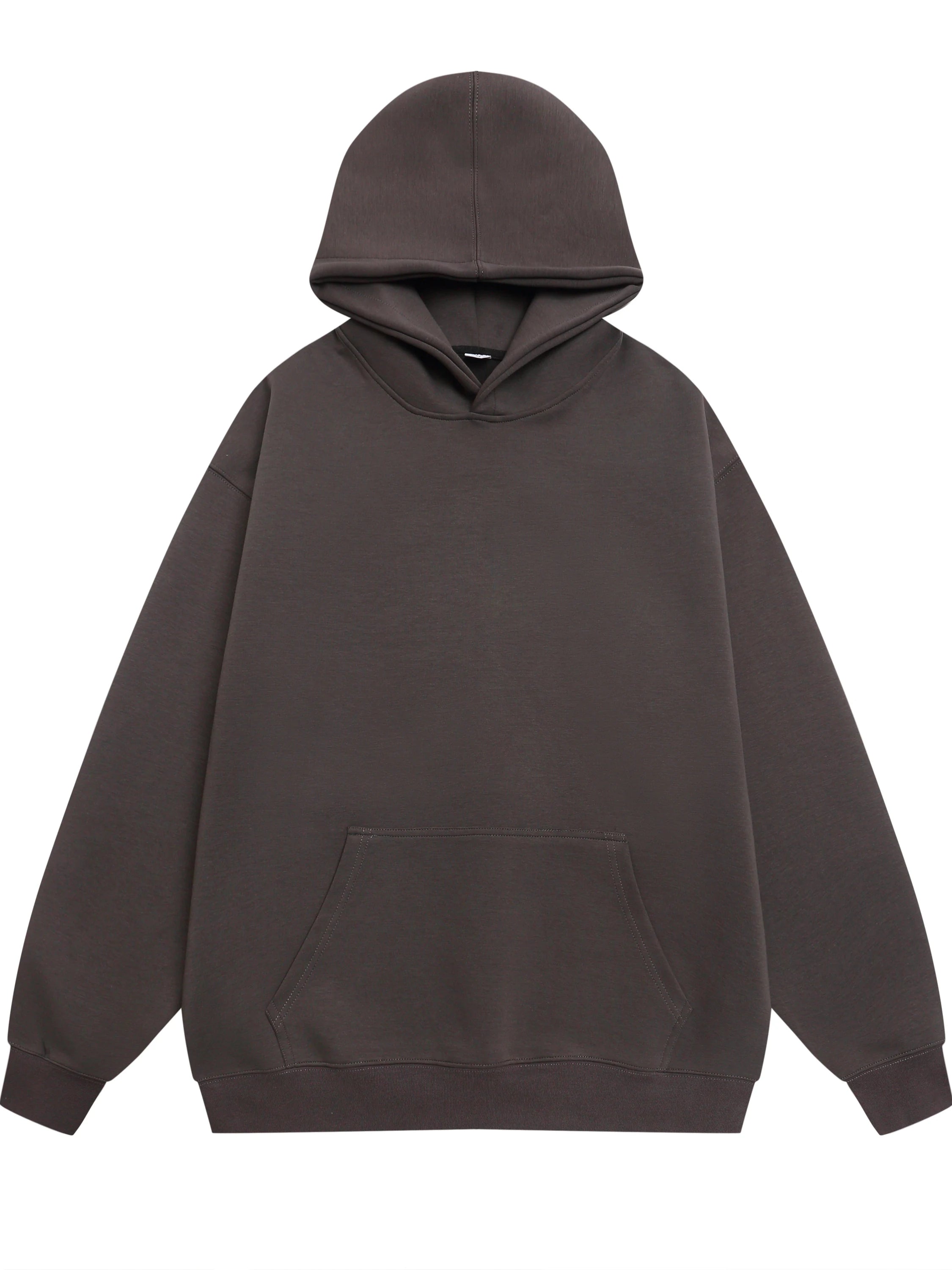 Men's casual hoodie black solid color loose version plus size fashion