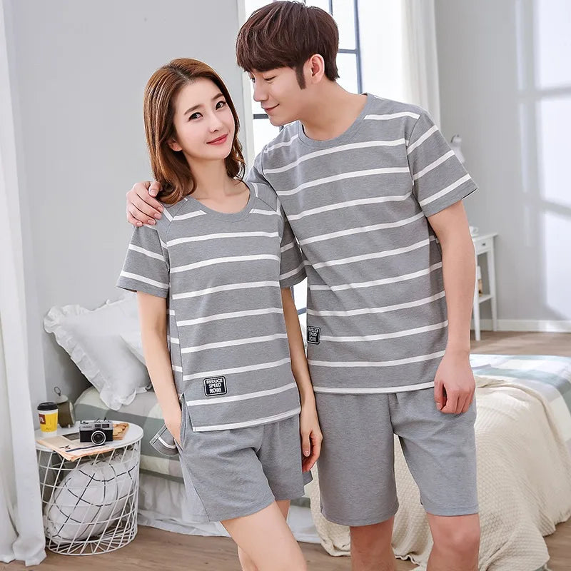 Giraffe Cartoon Cute Sleepwear For Couples Summer Shorts Pajamas Set Men and Women Home Clothes pijama masculino pyjama