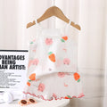 2pc Children's Summer Thin Strap Set Baby Shorts +tops Cotton Vest Girls