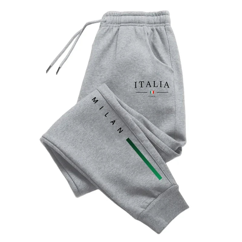 Men's Milan Printed Sweatpants Brand New Male Casual Sport Versatile Jogger Pants All Season Home Outdoor Comfort Trousers