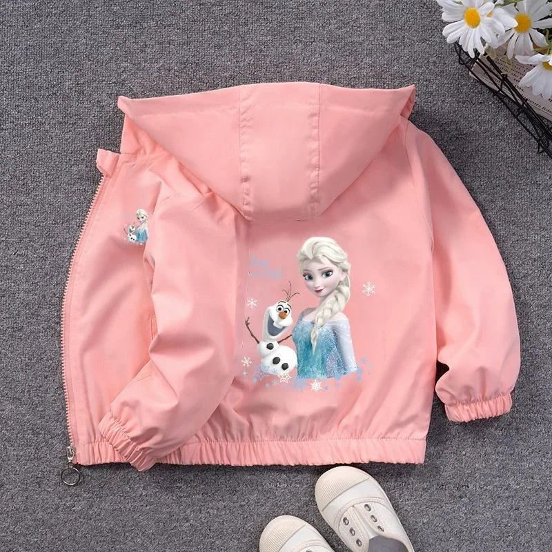 Fashion Girls Jacket Spring Aututmn Cartoon Anna Elsa