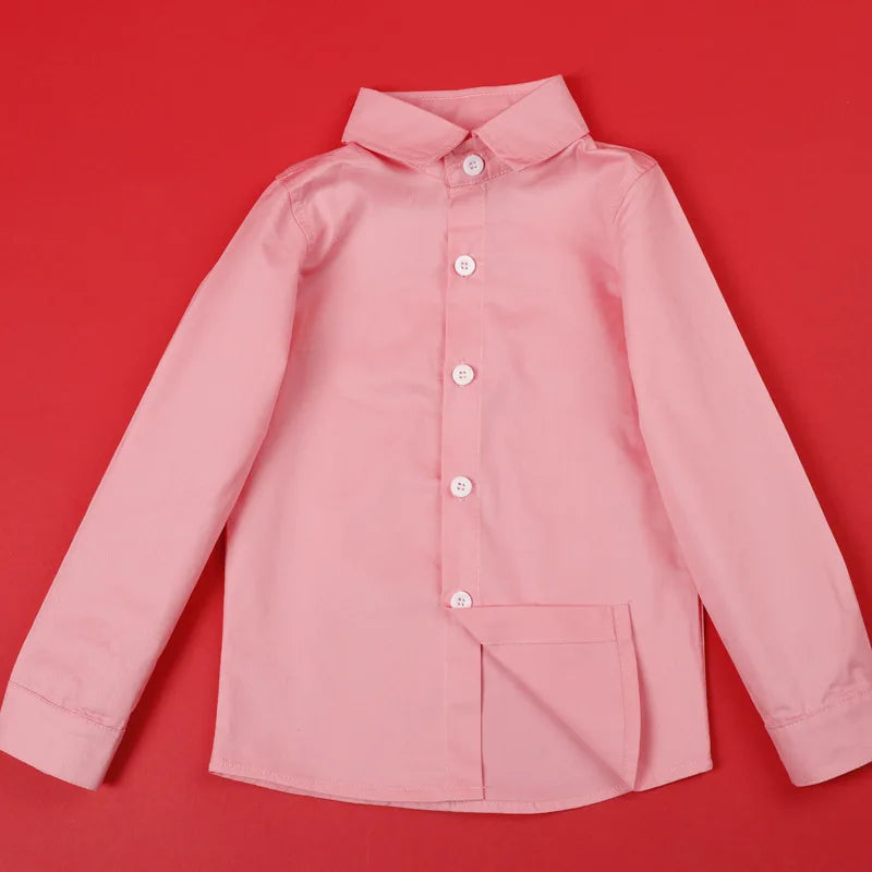 Teenage Boys Shirts School Shirt For Boys Turn Down Collar Shirt For Girls White Kids Birthday Dress Blouse