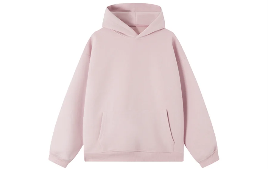 Men's casual hoodie black solid color loose version plus size fashion