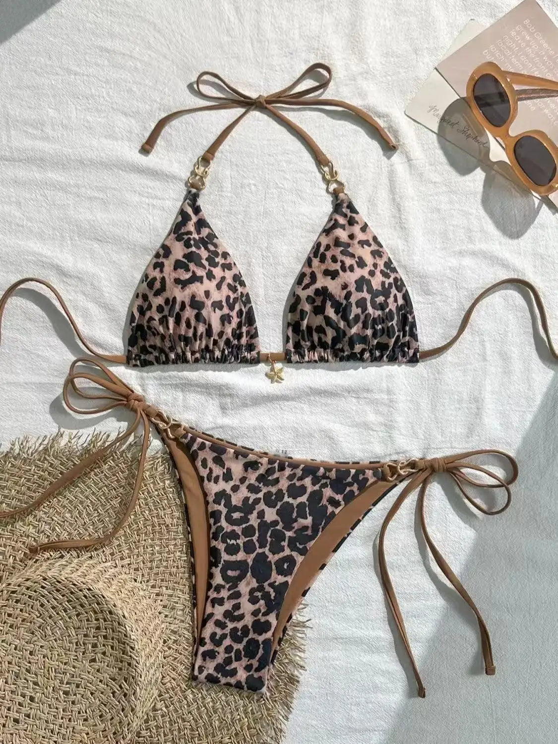 Sweet Y2k Polka Dot Print Sexy Women Strap Beach Swimsuit Bikini Set