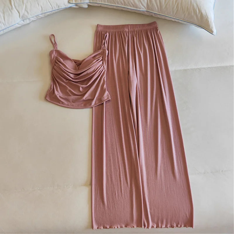 Two-piece Set Chest Pad Home Wear Pajamas