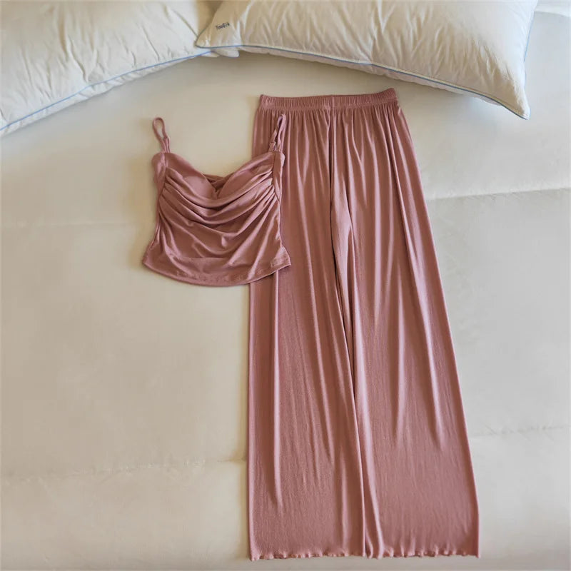 Two-piece Set Chest Pad Home Wear Pajamas