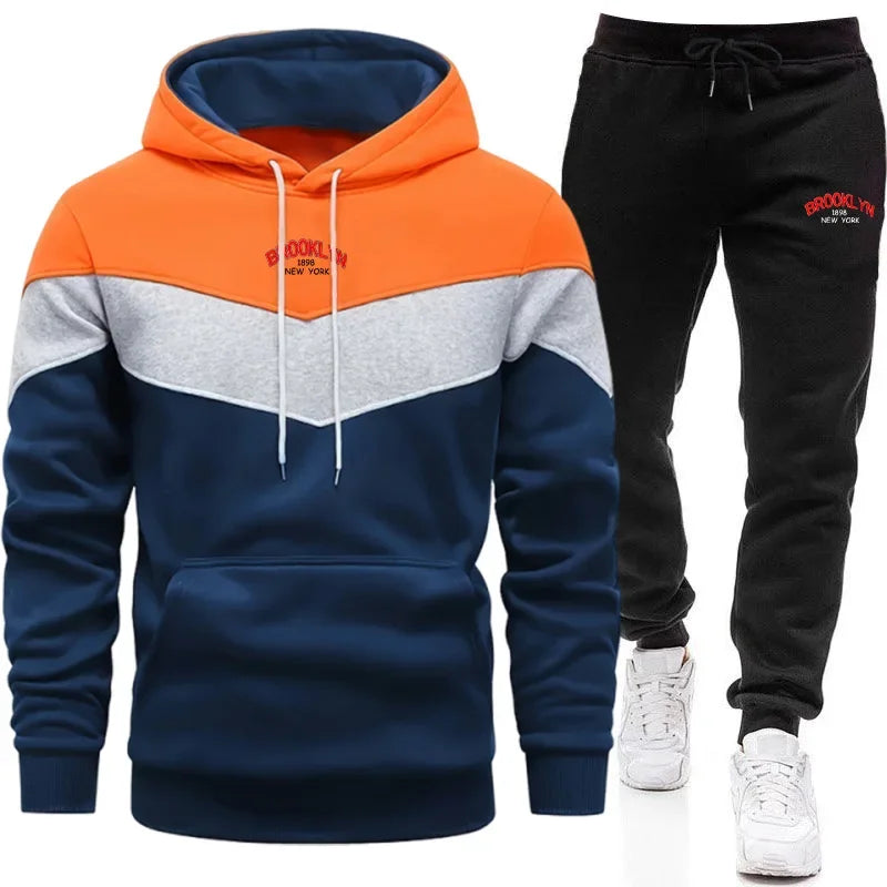 Autumn Winter Men Sporty Jogger Set Hoodies Sweatshirt Casual Urban Fashion