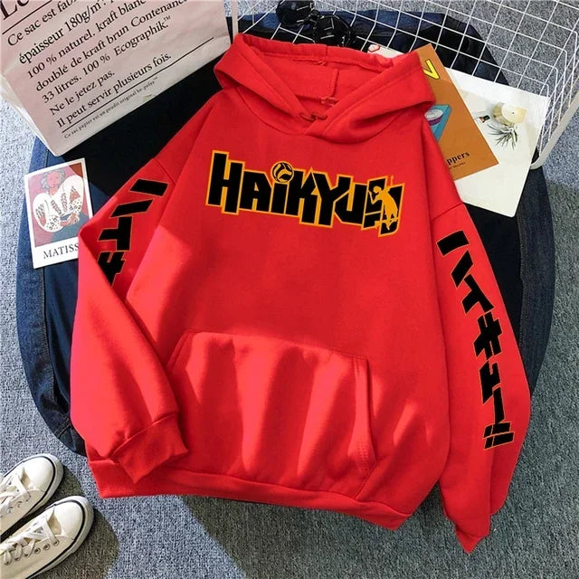Japan Anime Haikyuu Manga Prints Hoodies Mens New Fashion Hoody Hip Hop Fleece Sweatshirts Crewneck Pullovers Cute Clothing